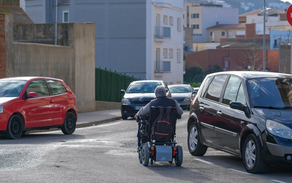 wheelchair on the road